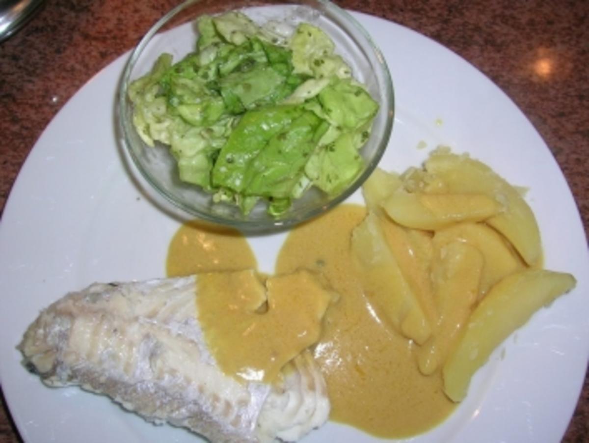 Schellfisch, "gekocht", mit Senf-und/oder Buttersauce (wir essen Salzkartoffeln und Salat dazu) - Rezept - Bild Nr. 2
