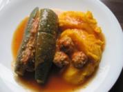 Gefüllte Gurke an Kürbispüree - Rezept