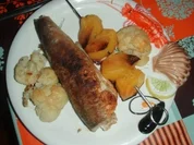 Seehecht mit Kürbisspiessen und Blumenkohl - Rezept
