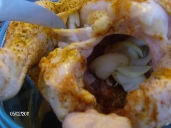 Rezept: Hähnchen mit gefüllten Hosentaschen Hähnchen mit gefüllten Hosentaschen - Rezept