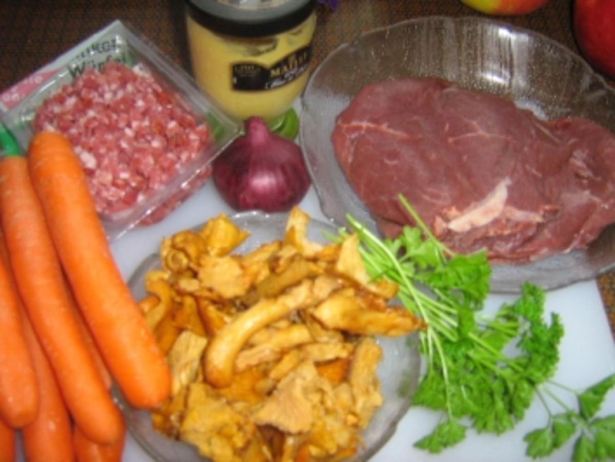 Roulade mit Pfifferlingen auf Karottengemüse - Rezept - Bild Nr. 3