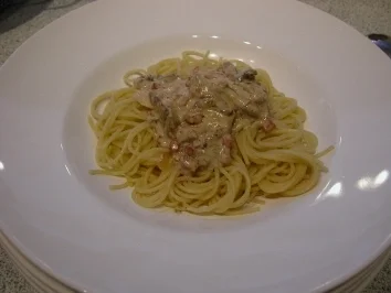 Rezept: Austernpilze an Spaghetti Austernpilze an Spaghetti - Rezept