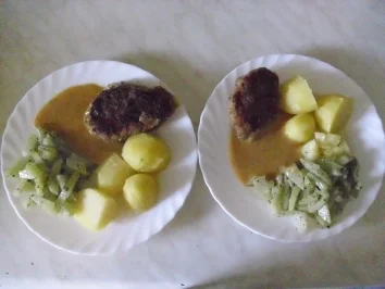 Hackklöpse mit Kohlrabi und Salzkartoffeln - Rezept