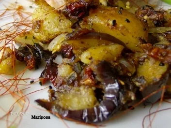 Auberginen – Kartoffel – Pfanne mit getrockneten Tomaten - Rezept - Bild Nr. 2