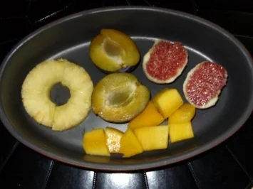 Süße Früchtchen mit Schoki überbacken - Rezept - Bild Nr. 2