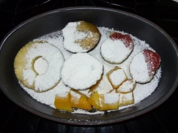 Süße Früchtchen mit Schoki überbacken - Rezept - Bild Nr. 3