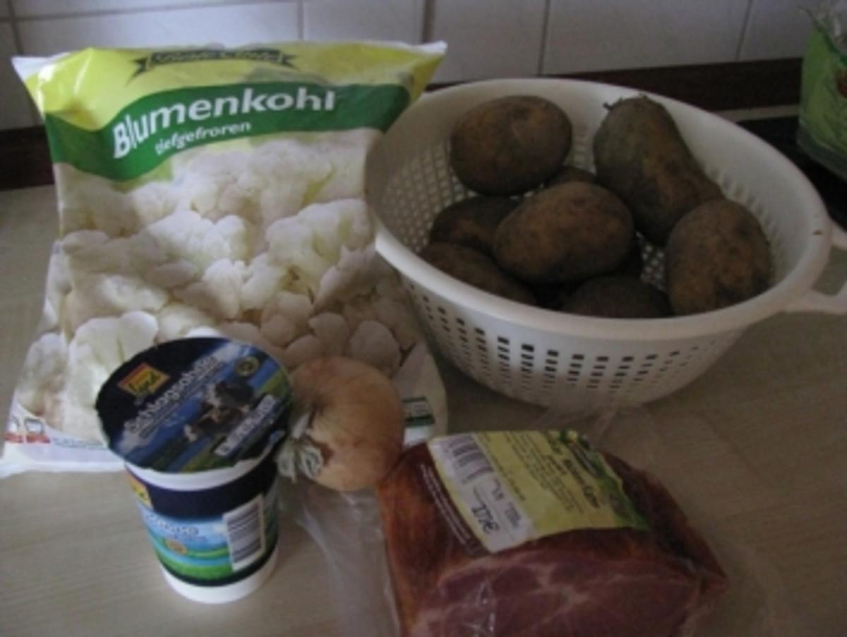 Kartoffelauflauf mit Blumenkohl und Kasseler - Rezept - Bild Nr. 2
