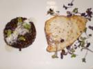 Aromatisierter Schwertfisch mit Beluga- Linsen und  Vanilleschaum - Rezept