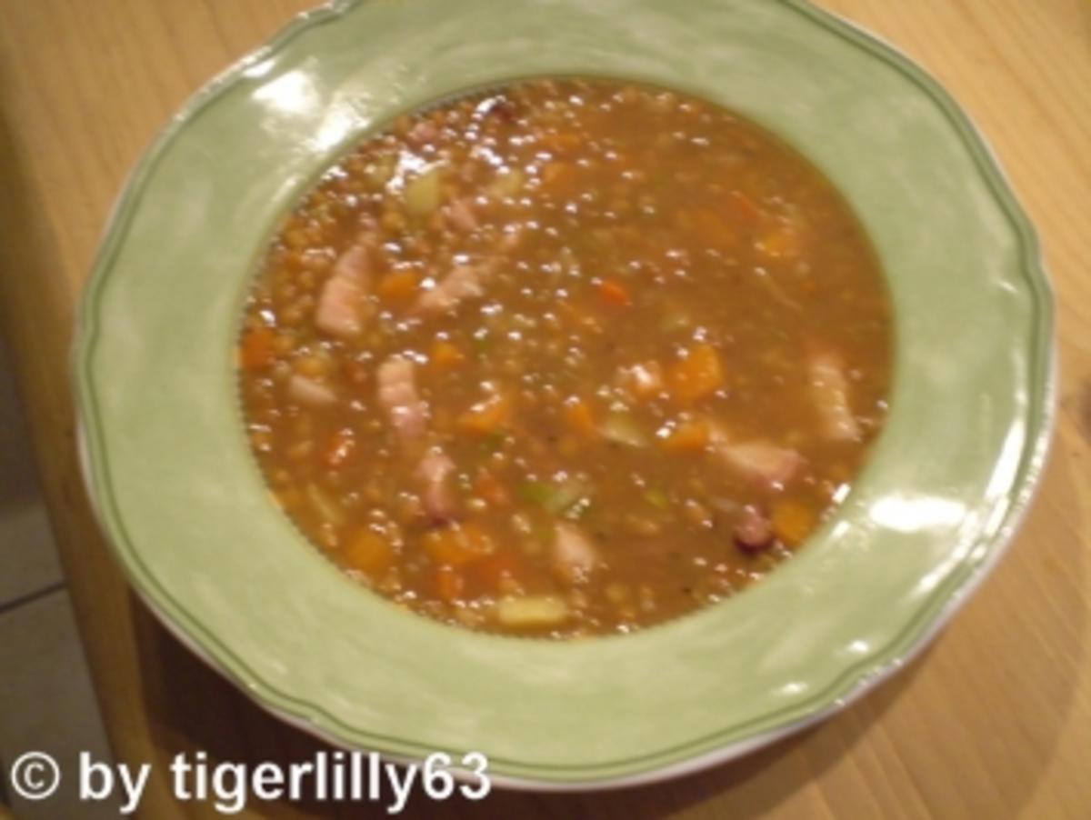 Bilder für Linseneintopf mit Linsen mit Suppengemüse Abtopfgewicht: 530 g) und Karotten - Rezept
