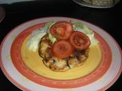 Mediterrane Hähnchenburger mit Knoblauch-Kartoffelpüree - Rezept