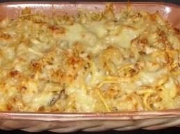 Auflauf herzhaft - Nudelauflauf mit Kohlrabi und Champignons - Rezept