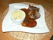 Rinderrollbraten mit Paprikagulasch und Kartoffelcreme - Rezept