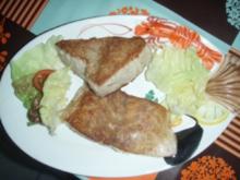 Nilbarschfilets und Gelbflossen - Thunfisch - Tranchen und Salat - Rezept