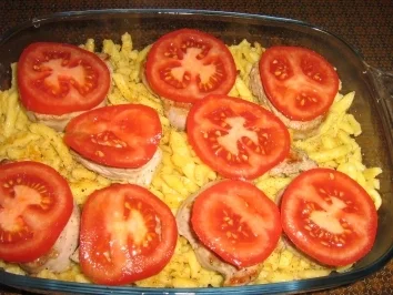 Rezept: Medaillions auf Spätzle, überbacken mit Tomate-Mozarella Bild Nr. 7 Medaillions auf Spätzle, überbacken mit Tomate-Mozarella - Rezept - Bild Nr. 7