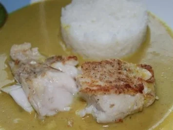 Fisch: Zanderfilet mit Bananen - Kokos - Curry Sauce - Rezept