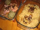 Sauerkraut mit Leberknödel und Rippchen an Pürree - Rezept
