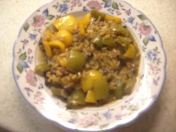 Wurst - Pikantes Paprika-Risotto - Rezept