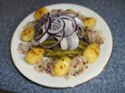 Matjes mit Böhnchen und Speckstippe - Rezept