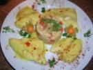 Pangasiusfilet in sanfter Curry-Chili-Sahne-Sauce mit Reis-Linsen-Paprika-Törtchen - Rezept