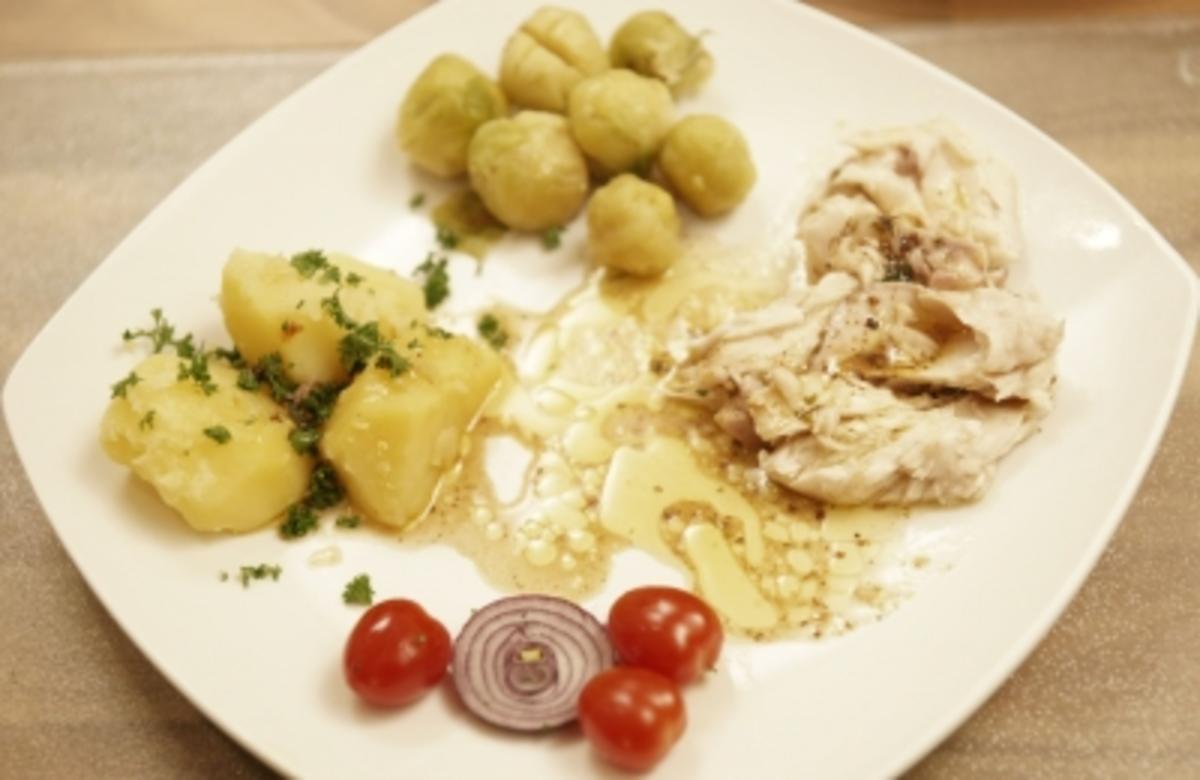 Aufrechter Karpfen à la Achim mit Rotkohl und Petersilienkartoffeln (Achim Mentzel) - Rezept