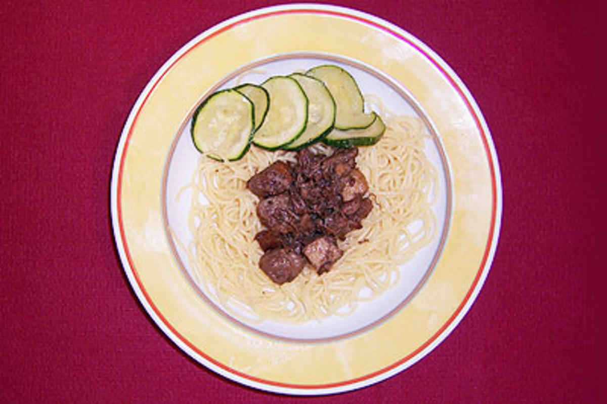 Entenbrustragout an Spaghetti - Ragout d´Anitra - Rezept