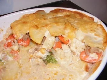 Rezept: Gemüse-Kartoffel-Auflauf mit Fleischbeilage Bild Nr. 2 Gemüse-Kartoffel-Auflauf mit Fleischbeilage - Rezept - Bild Nr. 2