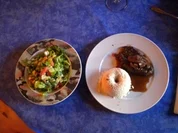 Pferdesteak mit Reis - Rezept