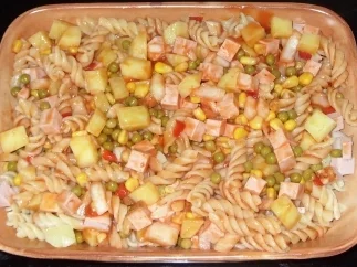 Auflauf herzhaft - Nudel-Kartoffel-Auflauf mit Leberkäse und Gemüse - Rezept - Bild Nr. 2
