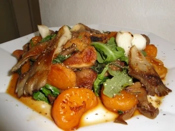 Rezept: Austernpilze auf Rucola Austernpilze auf Rucola - Rezept