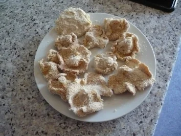 Rezept: Panierte Eierschwammerl mit Gemüsereis Panierte Eierschwammerl mit Gemüsereis - Rezept