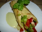 Rezept: Fingerfood - Weizentortillas gefรผllt mit lecker Salat mit Hรคhnchen Fingerfood - Weizentortillas gefรผllt mit lecker Salat mit Hรคhnchen - Rezept