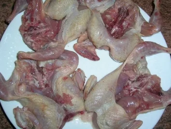 Gefüllte Wachteln mit Pfifferlingen, Portweinjus an buntem Linsen-Reis-Kartoffel-Rösti ( Fotos) - Rezept - Bild Nr. 11