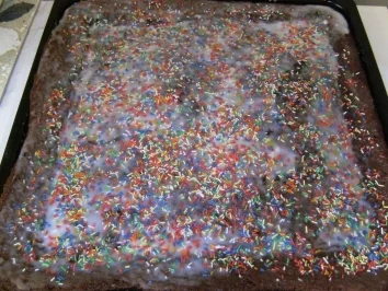 BLECHKUCHEN - Schoko-Hirschhornkuchen - Rezept
