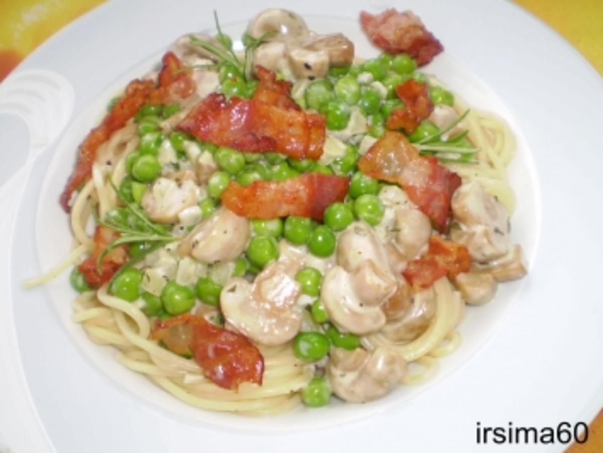 Bilder für Spaghetti mit Gemüse - Speck - Soße - Rezept