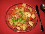 Tomaten-Brotsalat mit Garnelen - Rezept