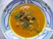 Kürbis-Suppe mit Croutons - Rezept