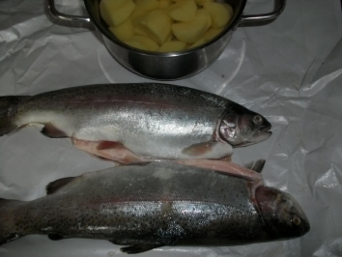 Regenbogen Forellen mit Kraüter Kartoffeln - Rezept