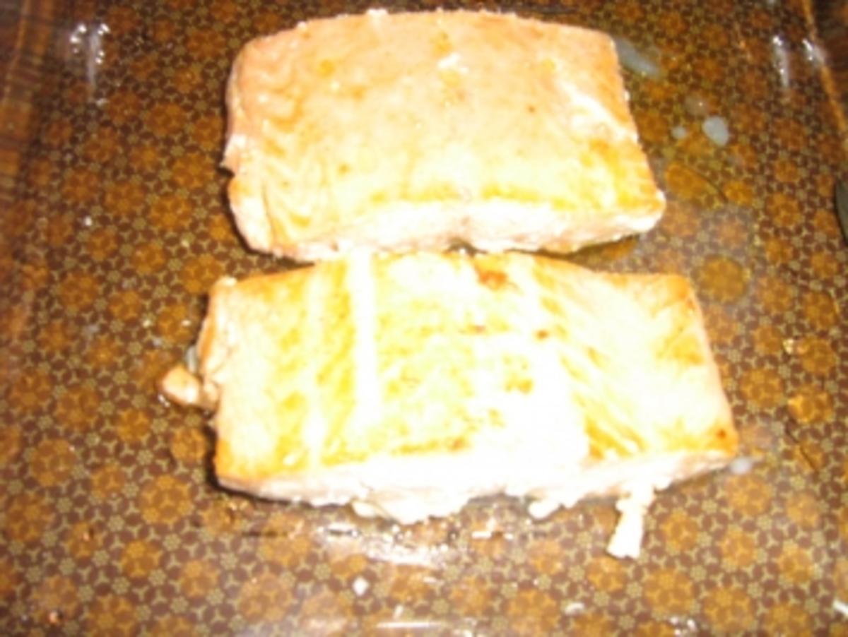 Zitronenlachs unter einer Parmesankruste mit Zitronensauce an Tagliatelle - Rezept - Bild Nr. 5