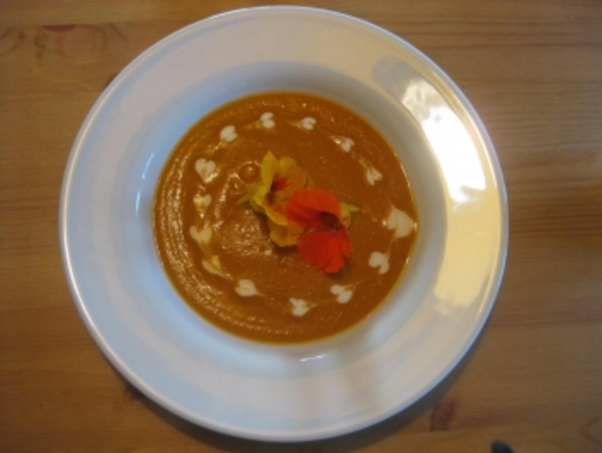 Kürbissüppchen mit sanfter Curry - Rezept