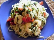 Bunte Garnelen-Spaghetti-Pfanne mit Blattspinat - Rezept