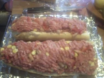 Hauptgericht: Baguette, gefüllt und überbacken - die Ausgabe für meinen Mann - Rezept - Bild Nr. 5