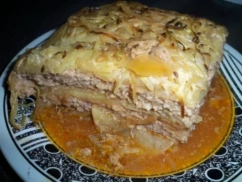 Auflauf aus Kohl, Hackfleisch und Kartoffeln mit Bier und Sahne - Rezept - Bild Nr. 3