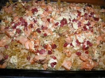 Spinatnudeln mit Lachs - Rezept