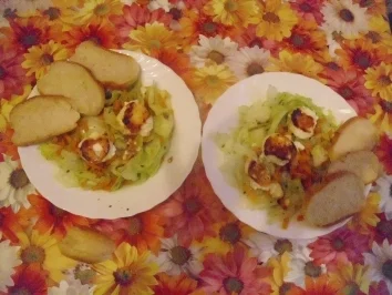 Ziegenkäsetaler auf Salat - Rezept