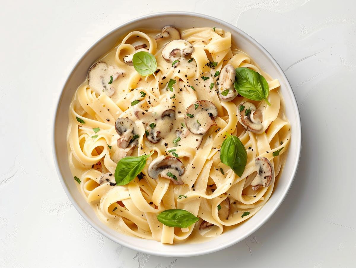 Pastasoße Pilz-Käsesoße mit Basilikum - Rezept - Bild Nr. 2