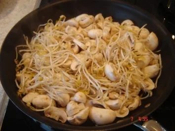 Reisnudel-Champignon Pfanne - Rezept