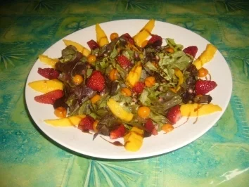 Rezept: Eichblattsalat mit Granatapfel Bild Nr. 2 Eichblattsalat mit Granatapfel - Rezept - Bild Nr. 2