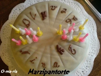 Kuchen  Marzipantorte mit Mandelkern und Choco-Creme - Rezept