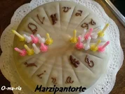 Kuchen  Marzipantorte mit Mandelkern und Choco-Creme - Rezept