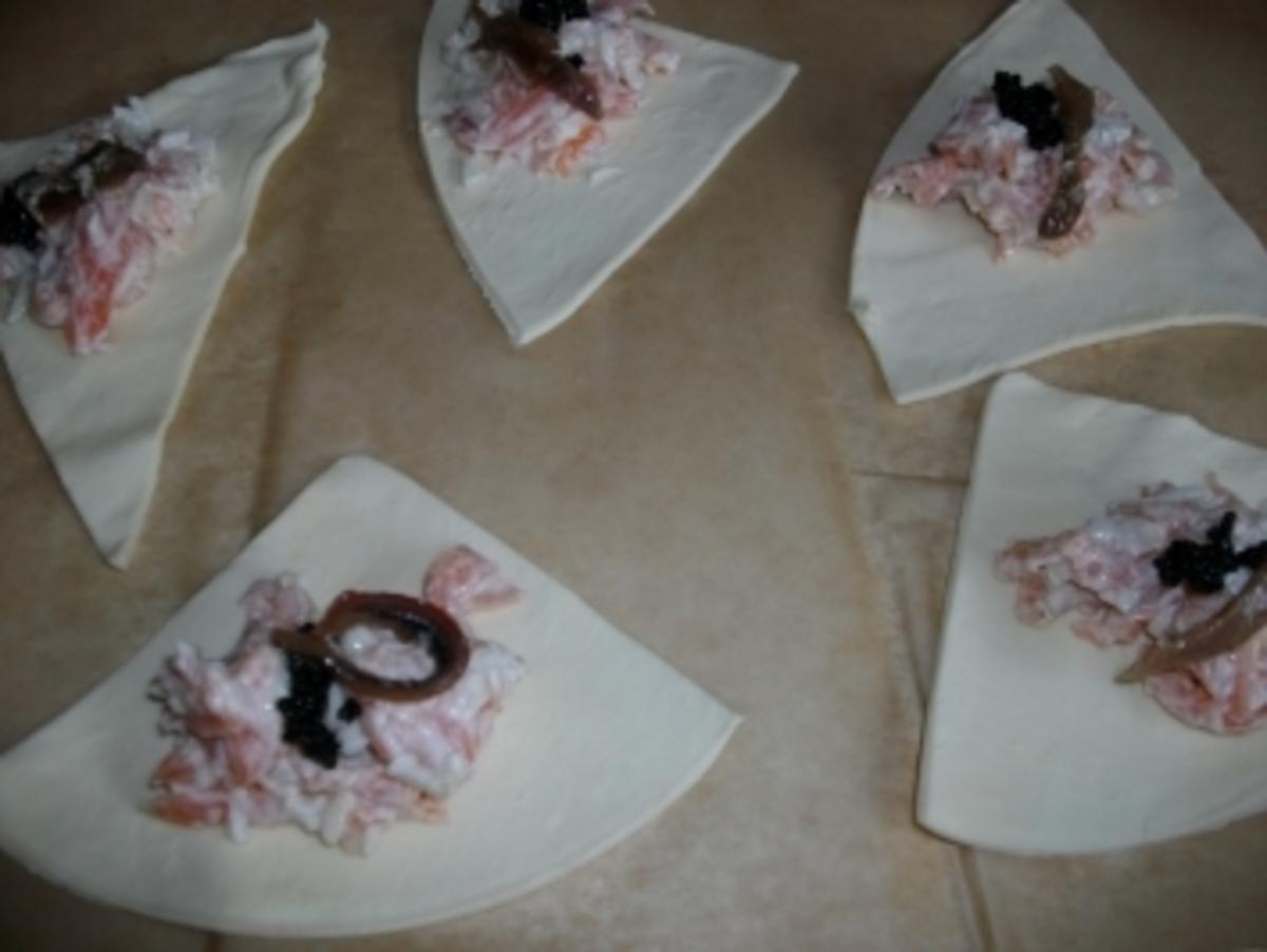 Lachs-Kaviar-Sardinen Päckchen - Rezept - Bild Nr. 3